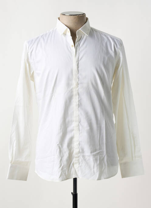 Chemise manches longues tissage popeline beige KARL LAGERFELD homme