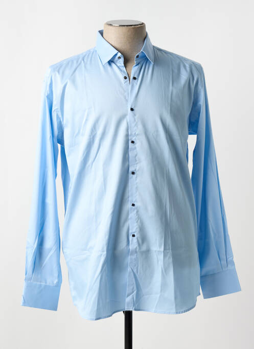 Chemise manches longues tissage popeline bleu KARL LAGERFELD homme