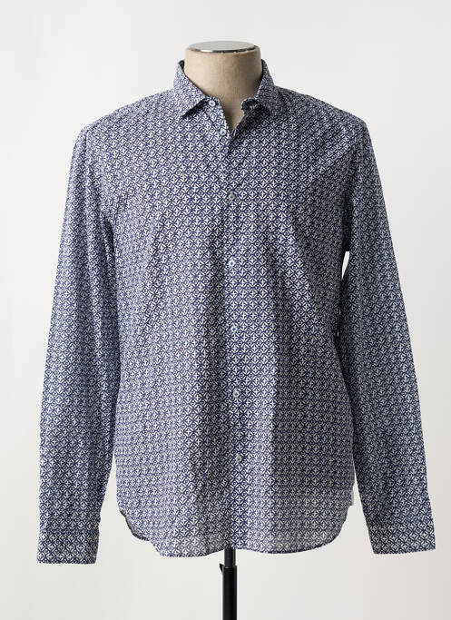 Chemise manches longues imprimé fantaisie bleu MANUEL RITZ homme