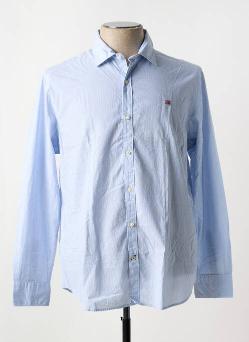 Chemise manches longues imprimé rayures bleu NAPAPIJRI homme