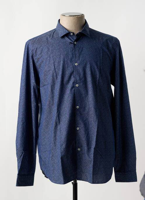 Chemise manches longues coupe cintrée bleu MANUEL RITZ homme