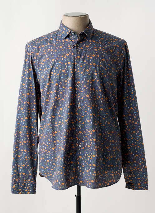 Chemise manches longues coupe cintrée bleu MANUEL RITZ homme