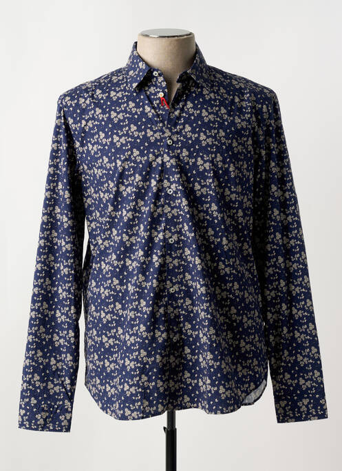 Chemise manches longues coupe cintrée bleu MANUEL RITZ homme