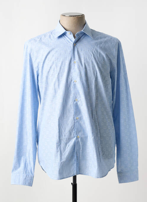 Chemise manches longues coupe cintrée bleu MANUEL RITZ homme