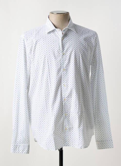 Chemise manches longues coupe cintrée bleu MANUEL RITZ homme