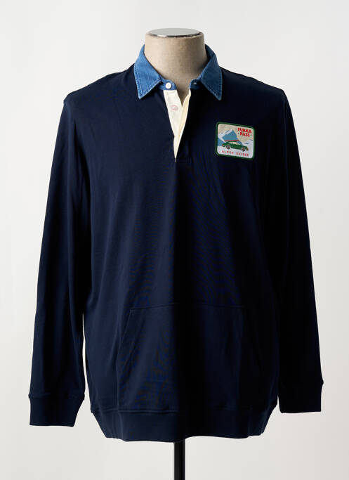 Sweat-shirt broderie manches longues bleu 8JS homme