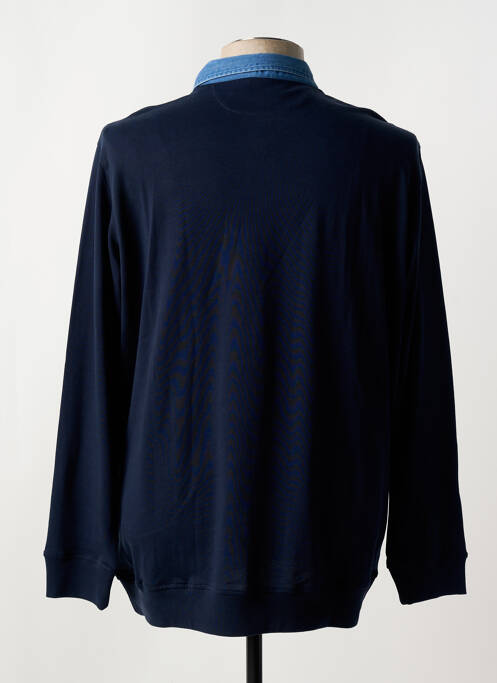Sweat-shirt broderie manches longues bleu 8JS homme