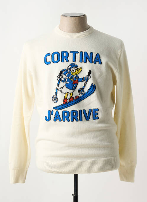 Pull tissage jacquard manches longues beige MC2 SAINT BARTH homme