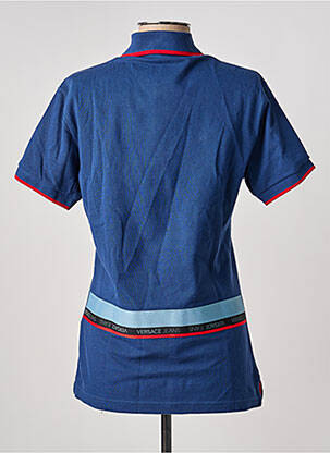 Polo fermeture boutonnée sur le devant manches courtes bleu VERSACE JEANS COUTURE femme