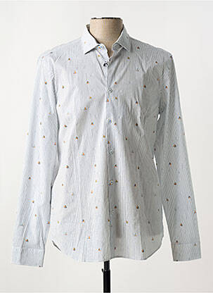 Chemise manches longues imprimé fantaisie blanc MANUEL RITZ homme