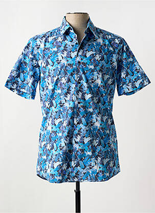 Chemise manches courtes imprimé fantaisie bleu KARL LAGERFELD homme