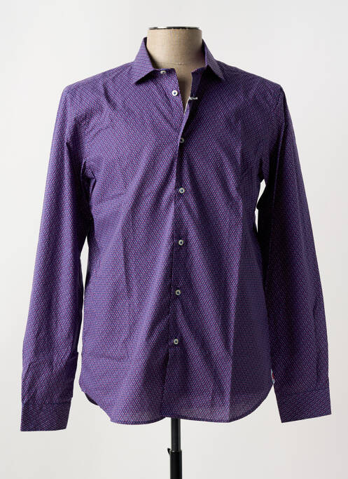 Chemise manches longues imprimé fantaisie bleu MANUEL RITZ homme