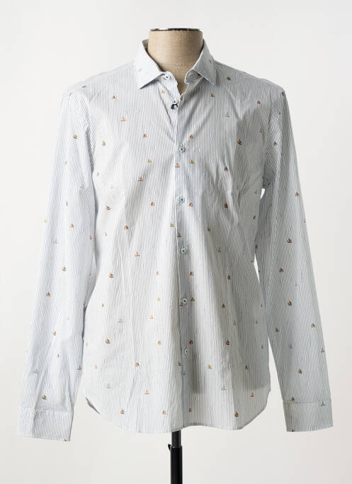 Chemise manches longues imprimé fantaisie blanc MANUEL RITZ homme
