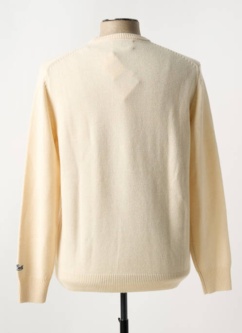 Pull col rond manches longues beige MC2 SAINT BARTH homme