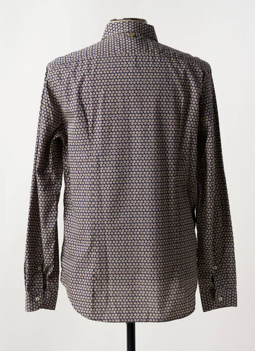 Chemise manches longues imprimé fantaisie bleu MANUEL RITZ homme