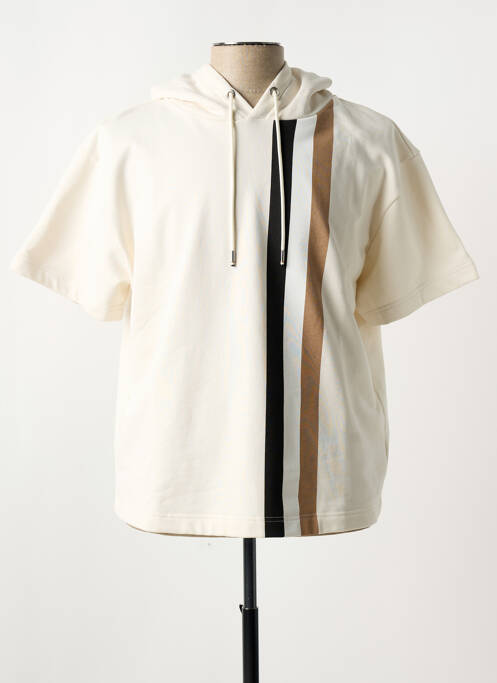 Pull col v manches courtes beige HUGO BOSS homme