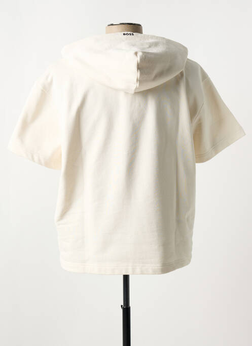 Pull col v manches courtes beige HUGO BOSS homme