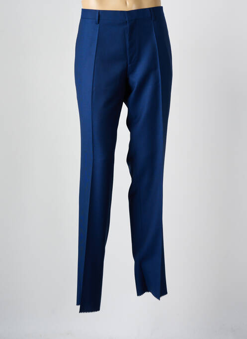 Pantalon droit fermeture zippée sous rabat avec crochet taille normale bleu HUGO BOSS homme