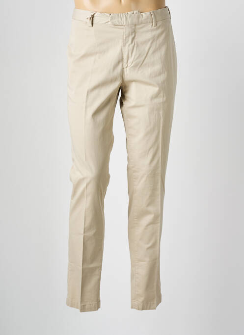 Pantalon chino tissage popeline taille normale beige DEVORE homme