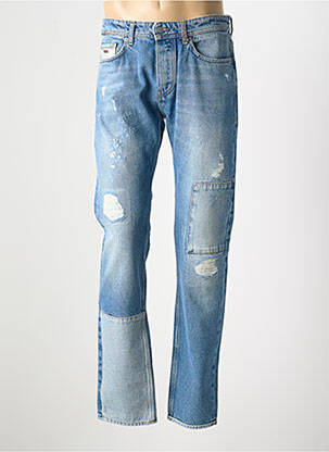Jeans coupe droite fermeture boutonnée sur le devant taille normale bleu HUGO BOSS homme
