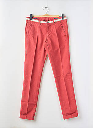 Pantalon chino tissage popeline taille normale rouge MASONS homme