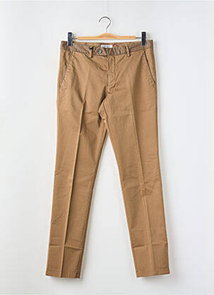 Pantalon chino tissage popeline taille normale marron MANUEL RITZ homme