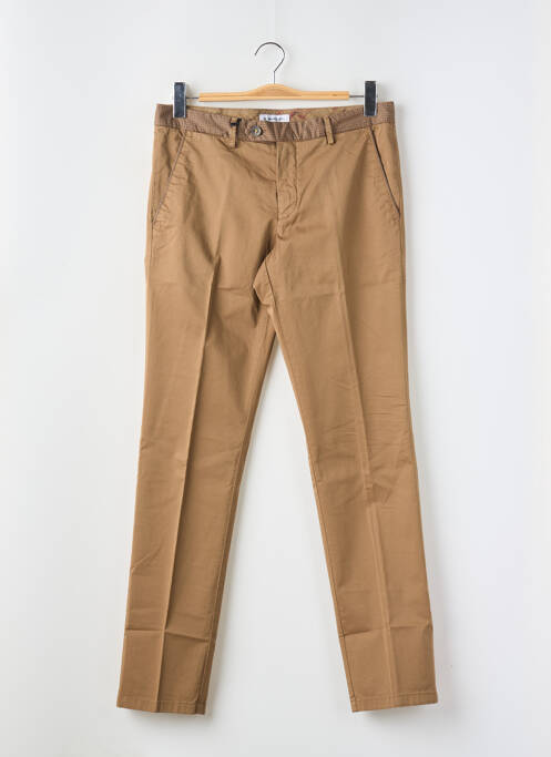 Pantalon chino tissage popeline taille normale marron MANUEL RITZ homme