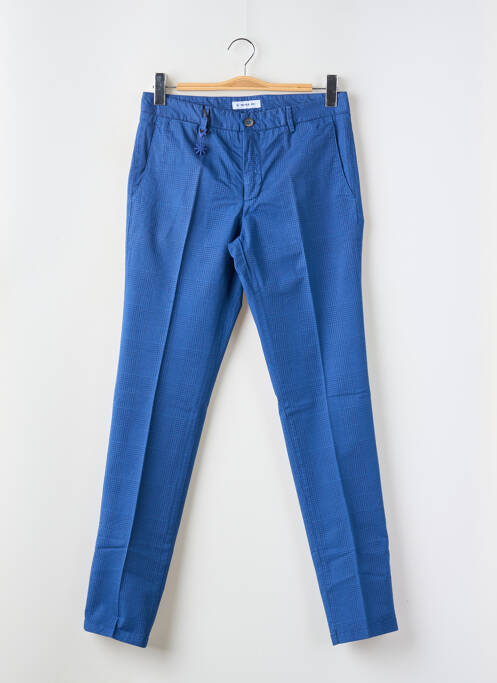 Pantalon chino imprimé imprimé prince de galle taille normale bleu MANUEL RITZ homme