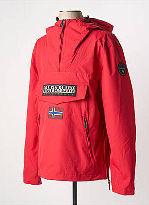 Coupe-vent poches a capuche rouge NAPAPIJRI homme