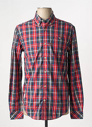 Chemise manches longues imprimé carreaux rouge NAPAPIJRI homme