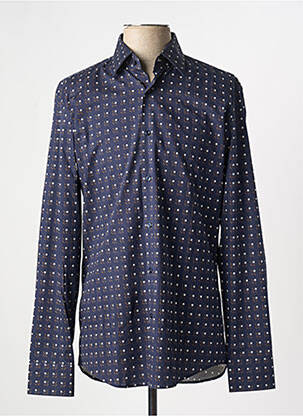 Chemise manches longues imprimé fantaisie bleu HUGO BOSS homme