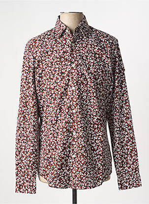 Chemise manches longues imprimé fantaisie marron HUGO BOSS homme