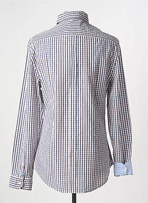Chemise manches longues imprimé carreaux bleu TRUSSARDI JEANS homme