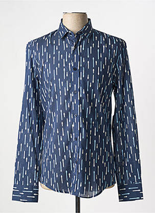 Chemise manches longues imprimé fantaisie bleu BIKKEMBERGS homme