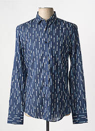 Chemise manches longues imprimé fantaisie bleu BIKKEMBERGS homme