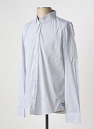 Chemise manches longues coupe droite blanc BIKKEMBERGS homme
