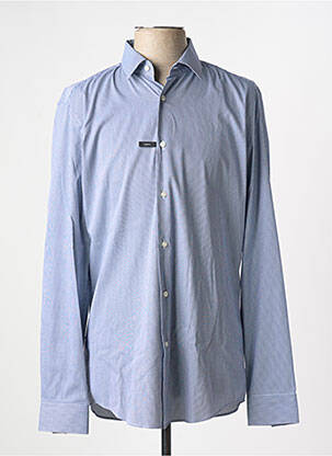 Chemise manches longues imprimé carreaux bleu HUGO BOSS homme