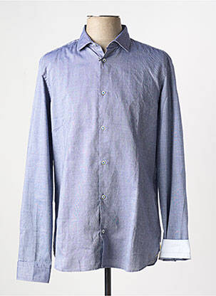 Chemise manches longues imprimé fantaisie bleu MANUEL RITZ homme