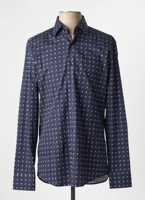 Chemise manches longues imprimé fantaisie bleu HUGO BOSS homme