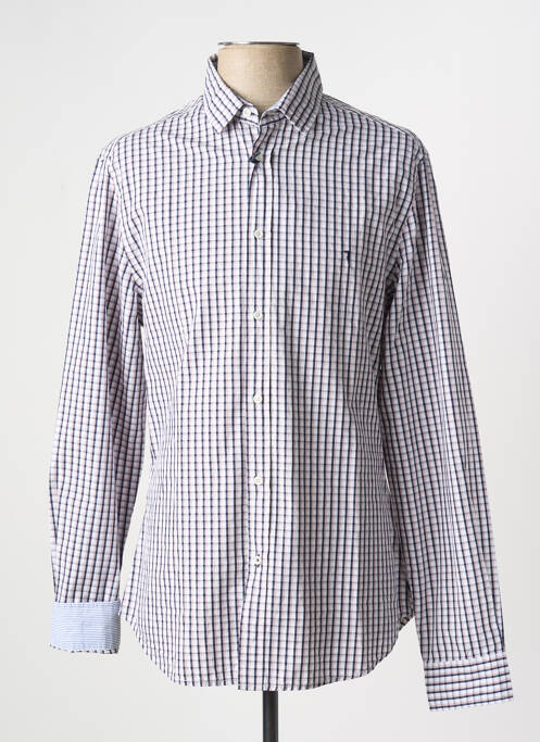 Chemise manches longues imprimé carreaux bleu TRUSSARDI JEANS homme