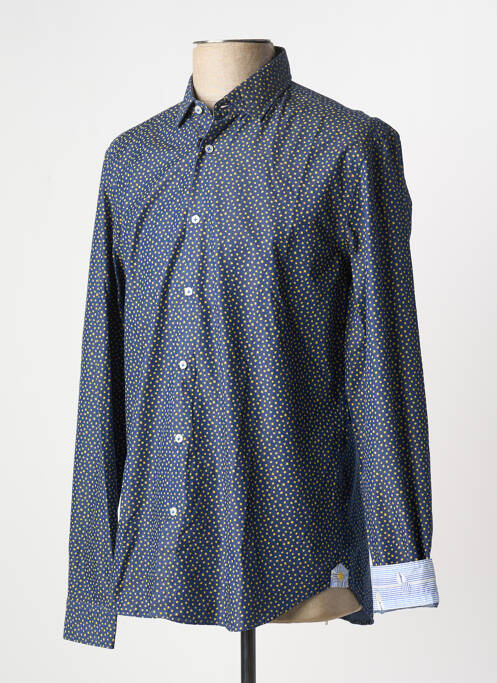 Chemise manches longues bleu MANUEL RITZ pour homme