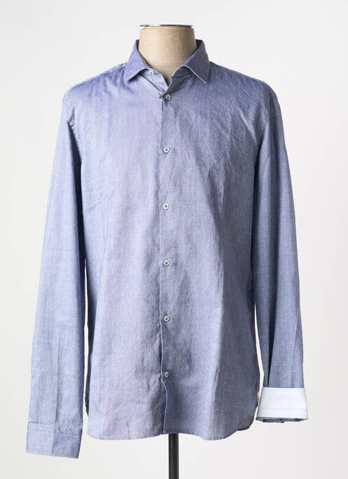 Chemise manches longues bleu MANUEL RITZ pour homme