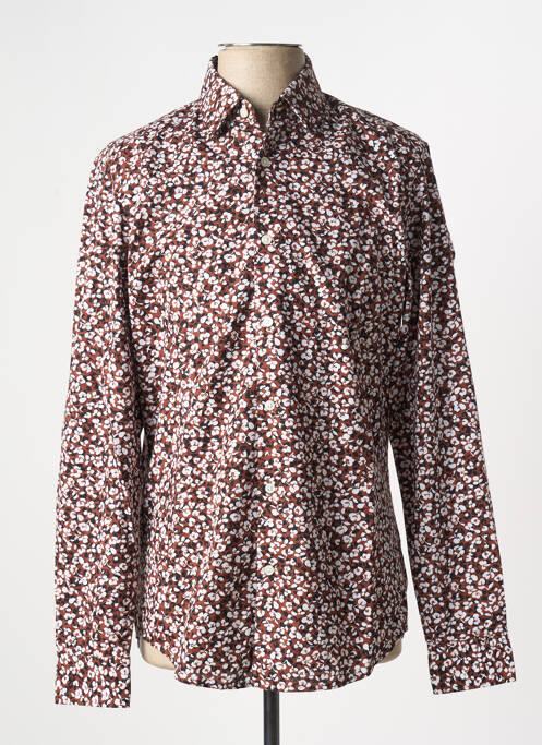 Chemise manches longues marron HUGO BOSS pour homme