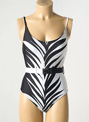Maillot de bain 1 pièce imprimé fantaisie haut soutien-gorge moulé noir LPB femme