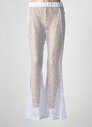 Pantalon flare taille élastique blanc LPB femme
