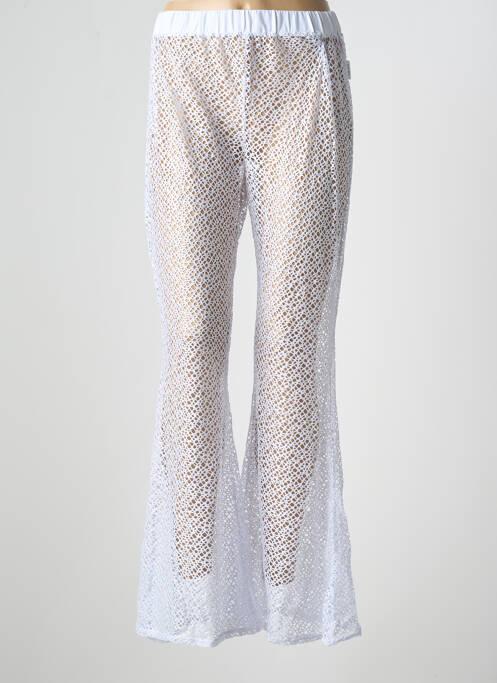 Pantalon flare taille élastique blanc LPB femme