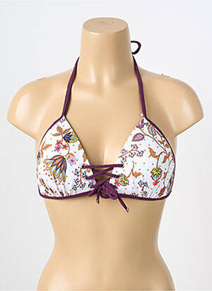 Haut de maillot de bain fermeture liens à nouer haut triangles blanc LPB femme