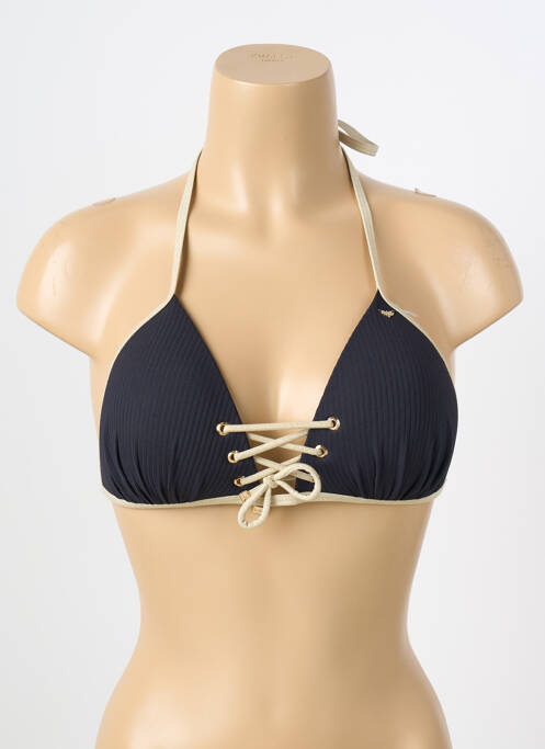 Haut de maillot de bain fermeture liens à nouer haut triangles noir LPB femme