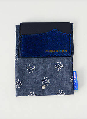 Porte-carte coutures renforcées bleu JACOB COHEN homme