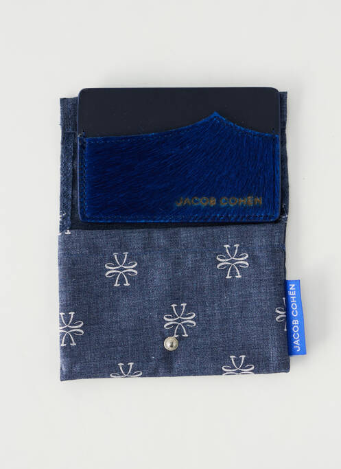 Porte-carte coutures renforcées bleu JACOB COHEN homme